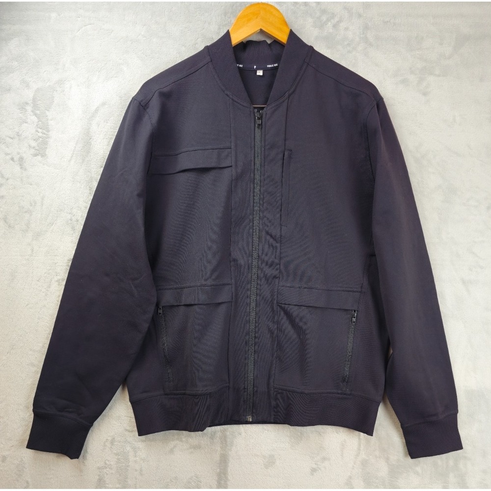 Public Rec Men's Jacket Size Large Crosstown Bomber Full Zip Athletic Black